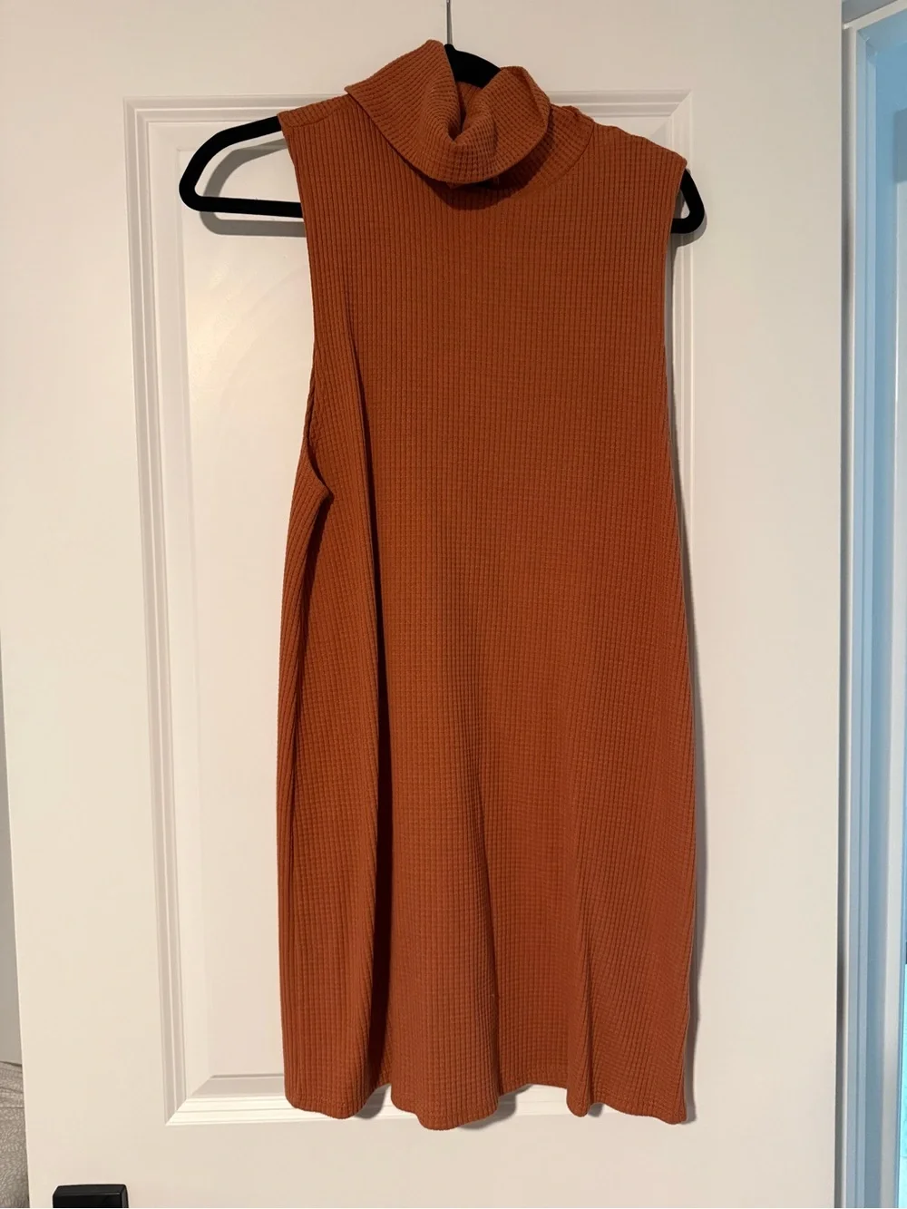Free People Rust Sleeveless Turtleneck Mini Dress